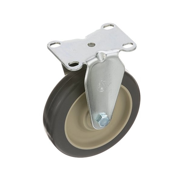 Caster, Plate , 5", Rgd, Gry